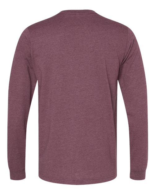 BELLA + CANVAS 3501CVC - Heather CVC Long Sleeve Tee - Heather Maroon