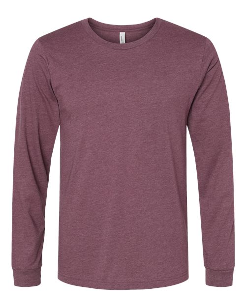 BELLA + CANVAS 3501CVC - Heather CVC Long Sleeve Tee - Heather Maroon