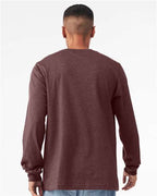 BELLA + CANVAS 3501CVC - Heather CVC Long Sleeve Tee - Heather Maroon