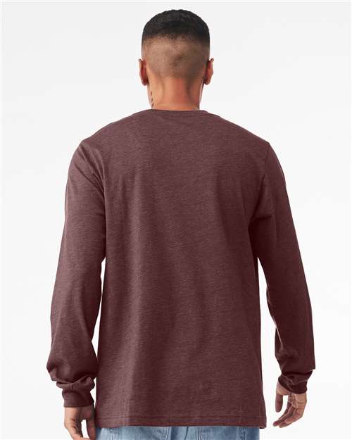 BELLA + CANVAS 3501CVC - Heather CVC Long Sleeve Tee - Heather Maroon