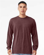 BELLA + CANVAS 3501CVC - Heather CVC Long Sleeve Tee - Heather Maroon