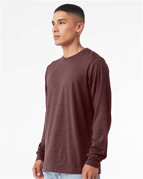 BELLA + CANVAS 3501CVC - Heather CVC Long Sleeve Tee - Heather Maroon