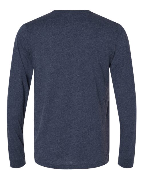 BELLA + CANVAS 3501CVC - Heather CVC Long Sleeve Tee - Heather Midnight Navy