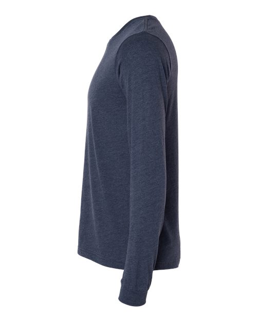 BELLA + CANVAS 3501CVC - Heather CVC Long Sleeve Tee - Heather Midnight Navy