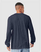 BELLA + CANVAS 3501CVC - Heather CVC Long Sleeve Tee - Heather Midnight Navy