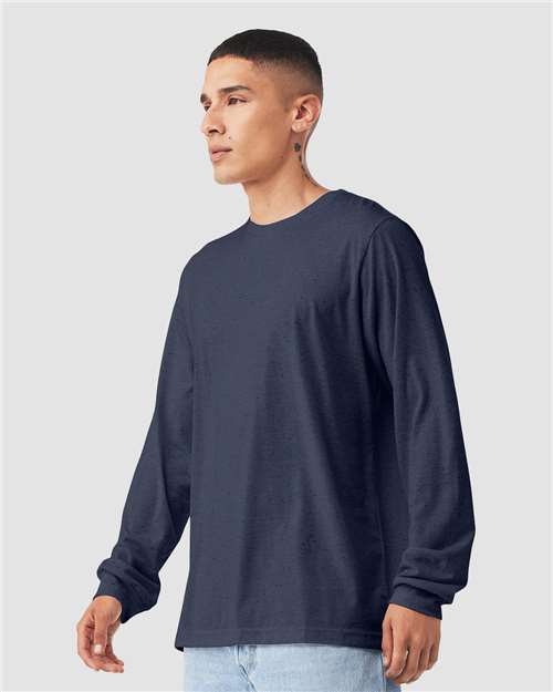 BELLA + CANVAS 3501CVC - Heather CVC Long Sleeve Tee - Heather Midnight Navy