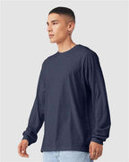 BELLA + CANVAS 3501CVC - Heather CVC Long Sleeve Tee - Heather Midnight Navy
