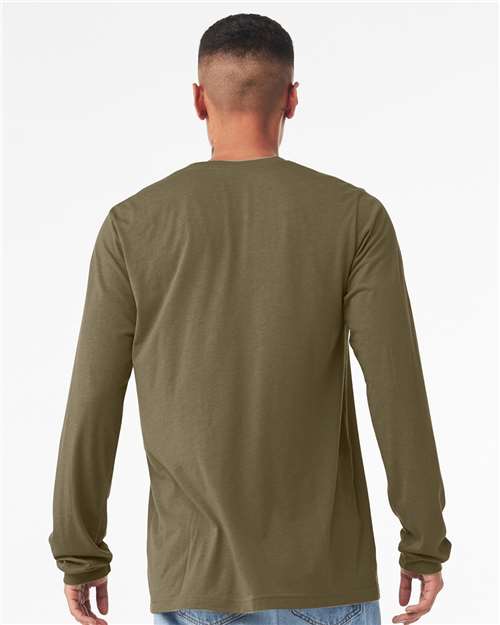BELLA + CANVAS 3501CVC - Heather CVC Long Sleeve Tee - Heather Olive