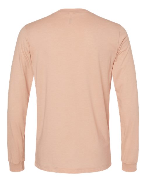 BELLA + CANVAS 3501CVC - Heather CVC Long Sleeve Tee - Heather Peach