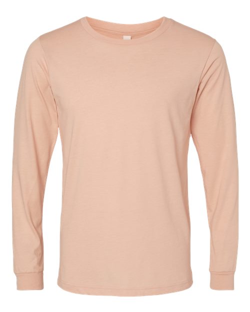 BELLA + CANVAS 3501CVC - Heather CVC Long Sleeve Tee - Heather Peach
