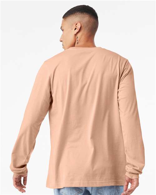 BELLA + CANVAS 3501CVC - Heather CVC Long Sleeve Tee - Heather Peach