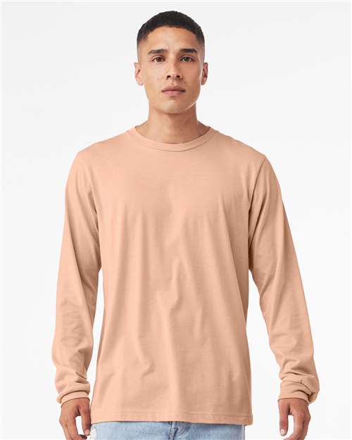 BELLA + CANVAS 3501CVC - Heather CVC Long Sleeve Tee - Heather Peach