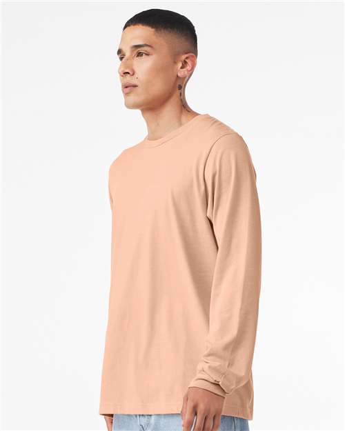 BELLA + CANVAS 3501CVC - Heather CVC Long Sleeve Tee - Heather Peach