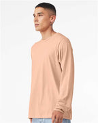 BELLA + CANVAS 3501CVC - Heather CVC Long Sleeve Tee - Heather Peach