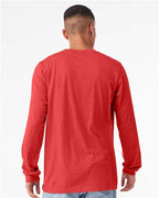 BELLA + CANVAS 3501CVC - Heather CVC Long Sleeve Tee - Heather Red