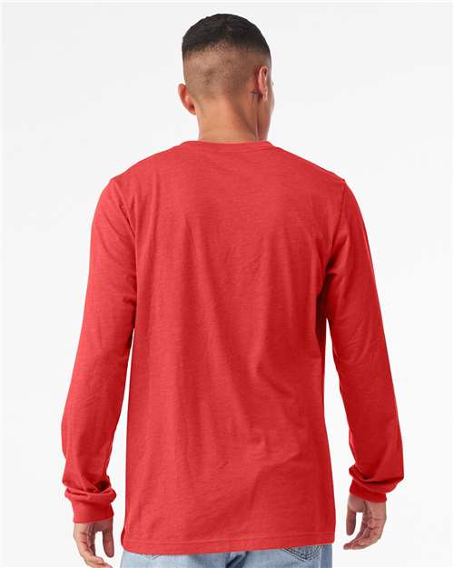 BELLA + CANVAS 3501CVC - Heather CVC Long Sleeve Tee - Heather Red