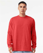 BELLA + CANVAS 3501CVC - Heather CVC Long Sleeve Tee - Heather Red