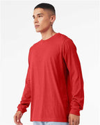 BELLA + CANVAS 3501CVC - Heather CVC Long Sleeve Tee - Heather Red