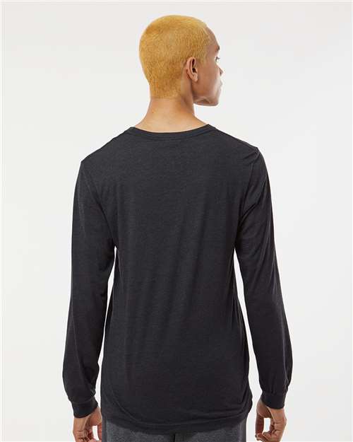 BELLA + CANVAS 3513 - Unisex Triblend Long Sleeve Tee - Black Heather Triblend