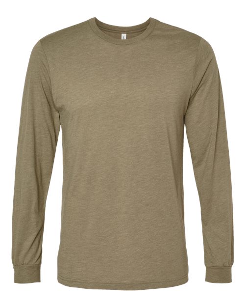 BELLA + CANVAS 3513 - Unisex Triblend Long Sleeve Tee - Olive Triblend