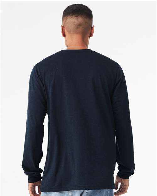 BELLA + CANVAS 3513 - Unisex Triblend Long Sleeve Tee - Solid Navy Triblend