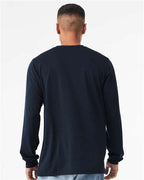 BELLA + CANVAS 3513 - Unisex Triblend Long Sleeve Tee - Solid Navy Triblend
