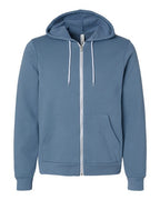 BELLA + CANVAS 3739 - Unisex Sponge Fleece Full-Zip Hoodie Sweatshirt - Steel Blue