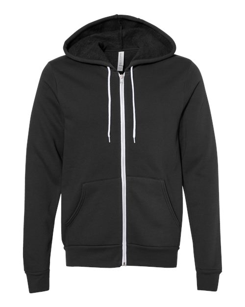 BELLA + CANVAS 3739 - Unisex Sponge Fleece Full-Zip Hoodie Sweatshirt - Vintage Black