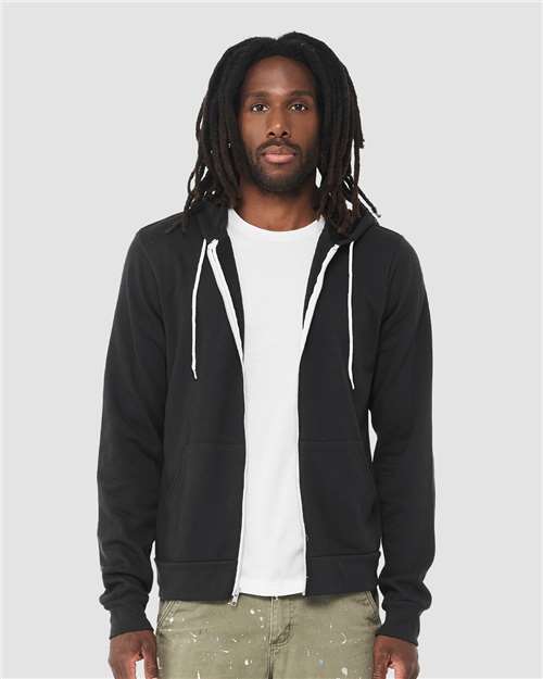 BELLA + CANVAS 3739 - Unisex Sponge Fleece Full-Zip Hoodie Sweatshirt - Vintage Black