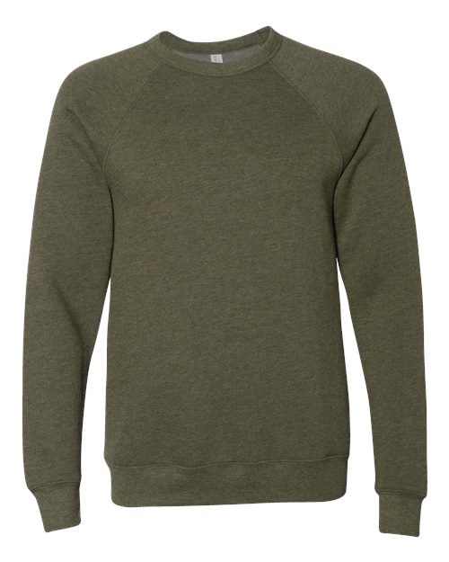 BELLA + CANVAS 3901 - Unisex Sponge Fleece Raglan Crewneck Sweatshirt - Heather Olive