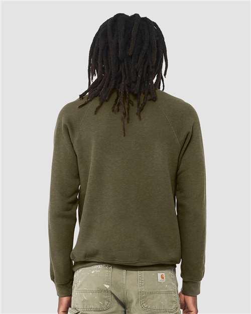 BELLA + CANVAS 3901 - Unisex Sponge Fleece Raglan Crewneck Sweatshirt - Heather Olive
