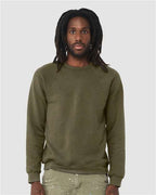BELLA + CANVAS 3901 - Unisex Sponge Fleece Raglan Crewneck Sweatshirt - Heather Olive