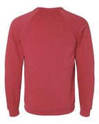 BELLA + CANVAS 3901 - Unisex Sponge Fleece Raglan Crewneck Sweatshirt - Heather Red