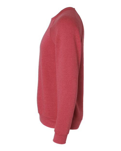BELLA + CANVAS 3901 - Unisex Sponge Fleece Raglan Crewneck Sweatshirt - Heather Red