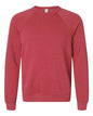 BELLA + CANVAS 3901 - Unisex Sponge Fleece Raglan Crewneck Sweatshirt - Heather Red
