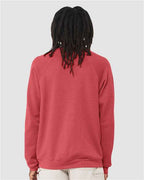 BELLA + CANVAS 3901 - Unisex Sponge Fleece Raglan Crewneck Sweatshirt - Heather Red