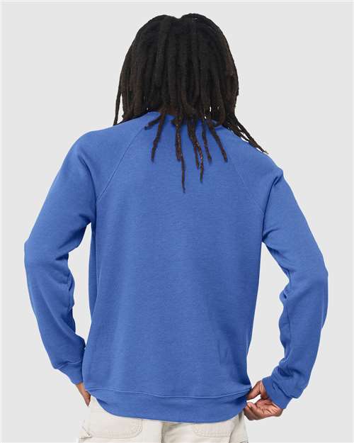 BELLA + CANVAS 3901 - Unisex Sponge Fleece Raglan Crewneck Sweatshirt - Heather True Royal