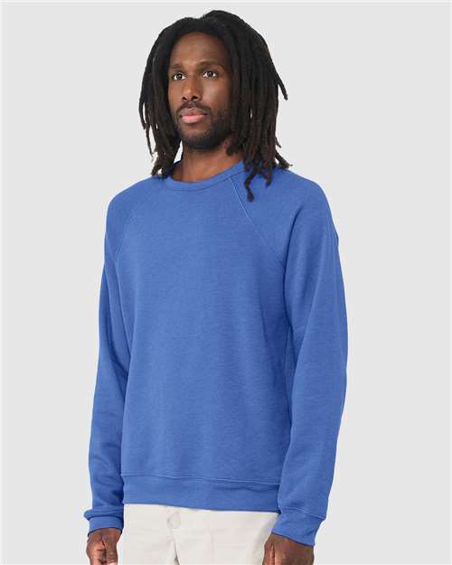 BELLA + CANVAS 3901 - Unisex Sponge Fleece Raglan Crewneck Sweatshirt - Heather True Royal