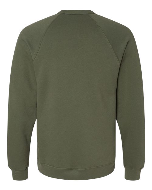 BELLA + CANVAS 3901 - Unisex Sponge Fleece Raglan Crewneck Sweatshirt - Military Green