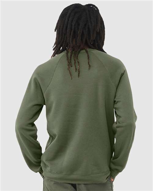 BELLA + CANVAS 3901 - Unisex Sponge Fleece Raglan Crewneck Sweatshirt - Military Green