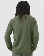 BELLA + CANVAS 3901 - Unisex Sponge Fleece Raglan Crewneck Sweatshirt - Military Green