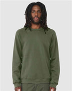BELLA + CANVAS 3901 - Unisex Sponge Fleece Raglan Crewneck Sweatshirt - Military Green