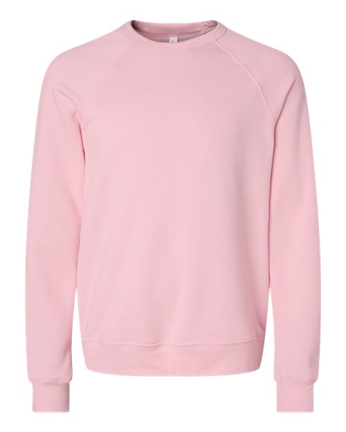 BELLA + CANVAS 3901 - Unisex Sponge Fleece Raglan Crewneck Sweatshirt - Pink