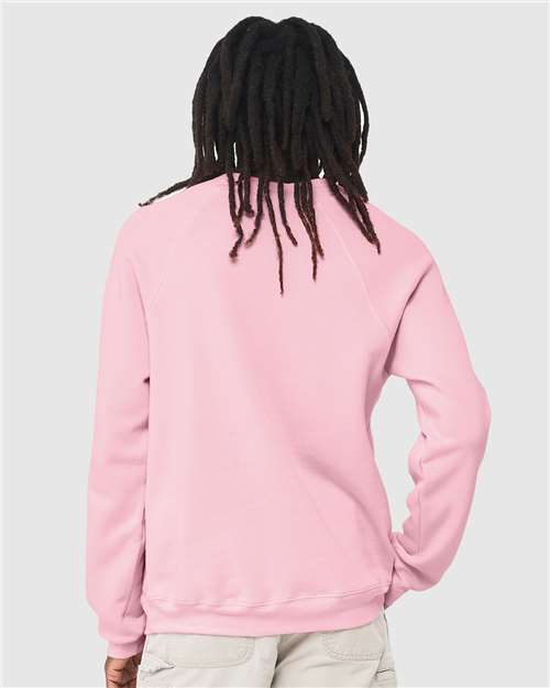 BELLA + CANVAS 3901 - Unisex Sponge Fleece Raglan Crewneck Sweatshirt - Pink