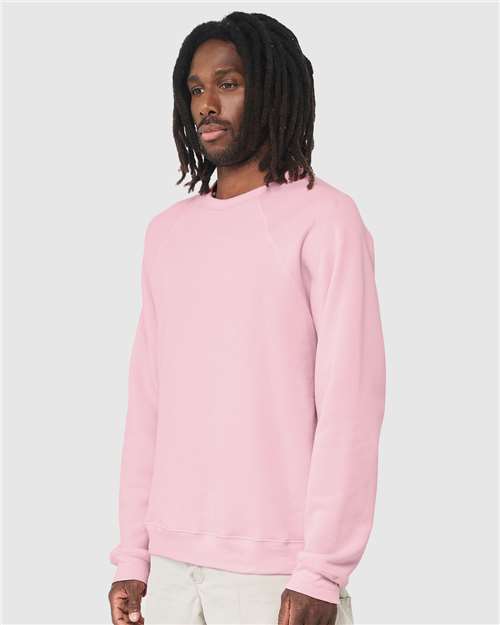 BELLA + CANVAS 3901 - Unisex Sponge Fleece Raglan Crewneck Sweatshirt - Pink
