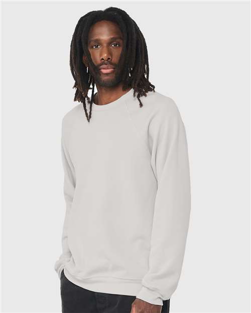 BELLA + CANVAS 3901 - Unisex Sponge Fleece Raglan Crewneck Sweatshirt - Silver