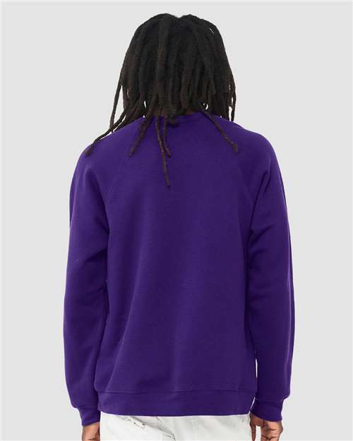 BELLA + CANVAS 3901 - Unisex Sponge Fleece Raglan Crewneck Sweatshirt - Team Purple