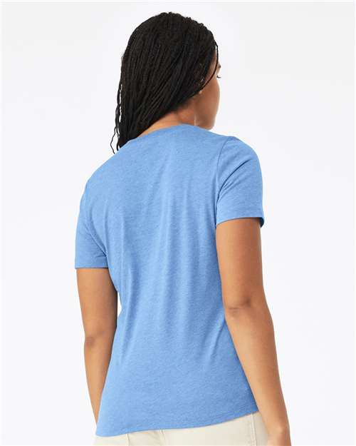 BELLA + CANVAS 6400CVC - Womens Relaxed Fit Heather CVC Tee - Heather Carolina Blue