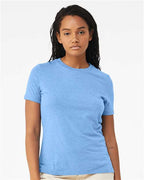 BELLA + CANVAS 6400CVC - Womens Relaxed Fit Heather CVC Tee - Heather Carolina Blue