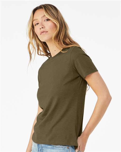 BELLA + CANVAS 6400CVC - Womens Relaxed Fit Heather CVC Tee - Heather Olive